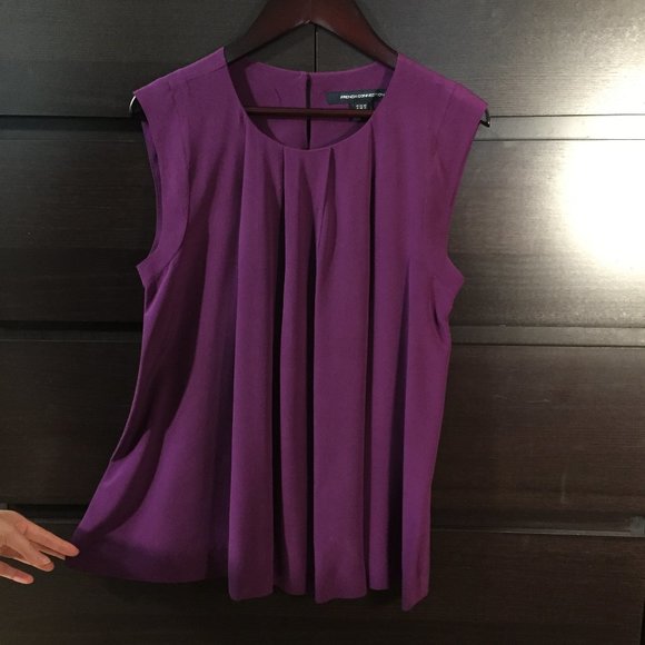French Connection 100% Silk Blouse in Royal Purple - Picture 5 of 5